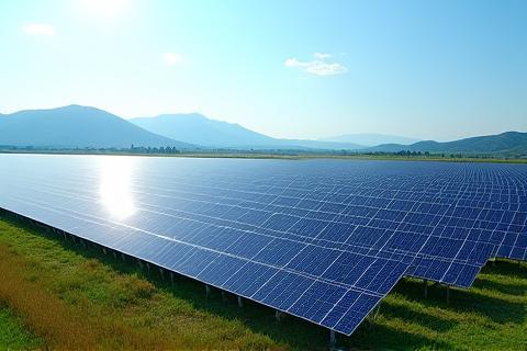 Large solar farm installation