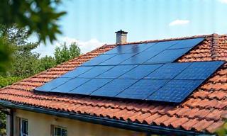 Solar panels on a rooftop